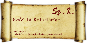 Szüle Krisztofer névjegykártya