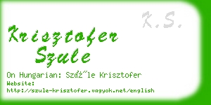 krisztofer szule business card